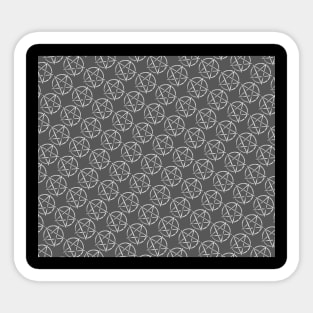 Black and Silver Pentagram Pattern Sticker